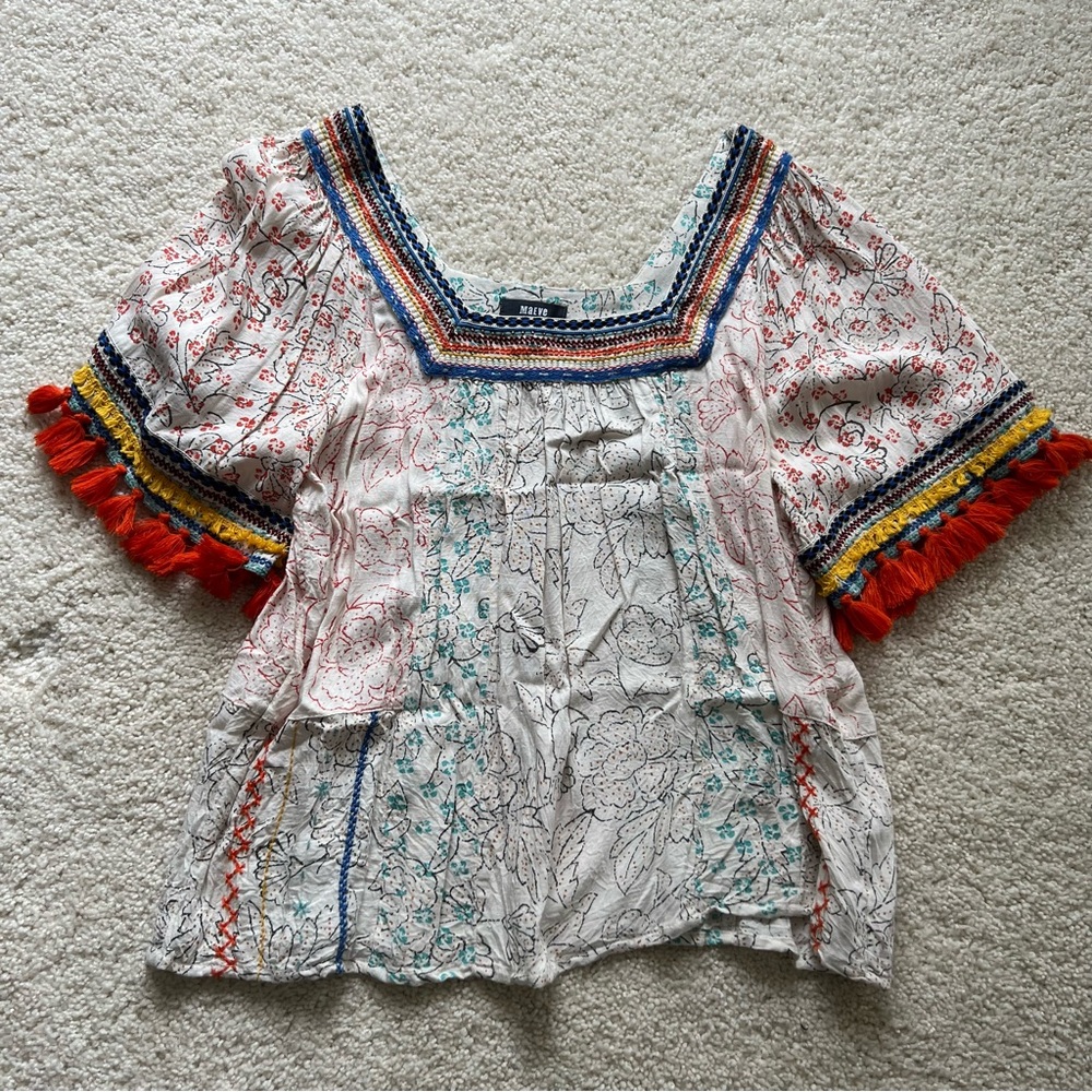 Maeve Multicolor Embroidered Blouse